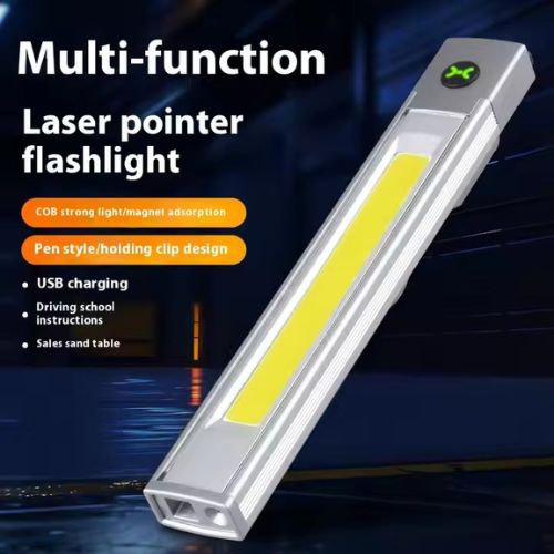 Type-C rechargeable Multi-function night light with clip and laser