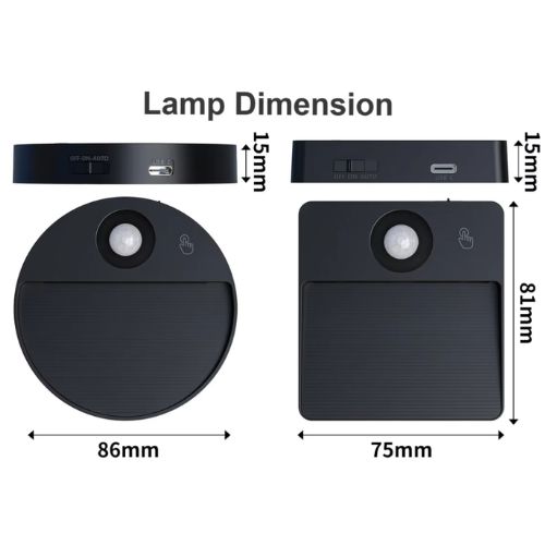 Rechargeable RGB LED PIR Sensor Light