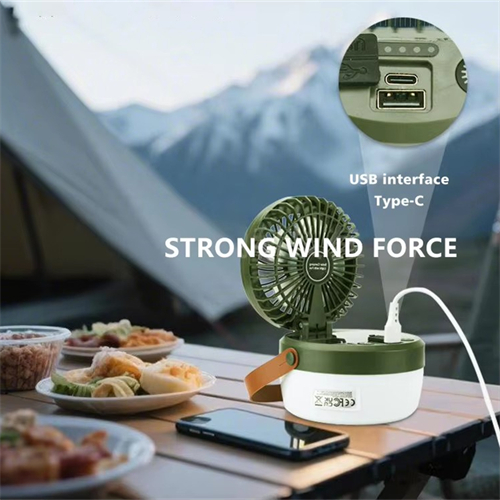 Solar Camping Light Multi-functional Rechargeable Fan Light Camping Lamp