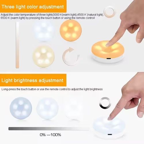 Led rechargeable night light with remote control