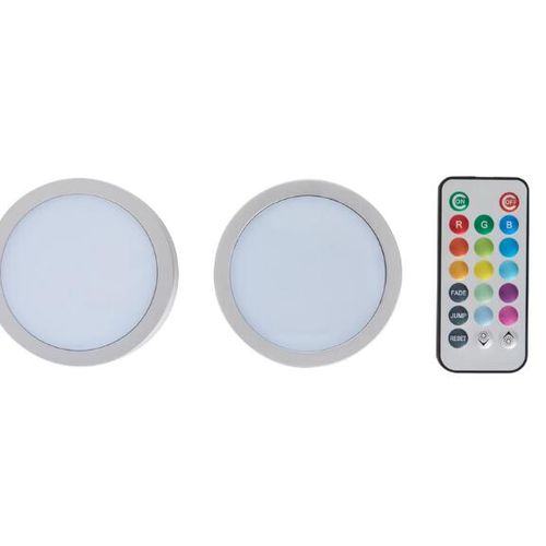 2pcs RGB LED push light with remote control