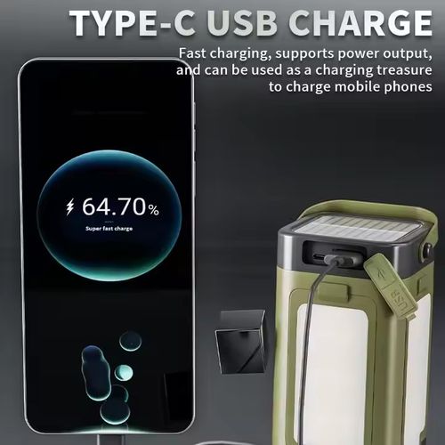 Type-C rechargeable camping lantern with dynamo 