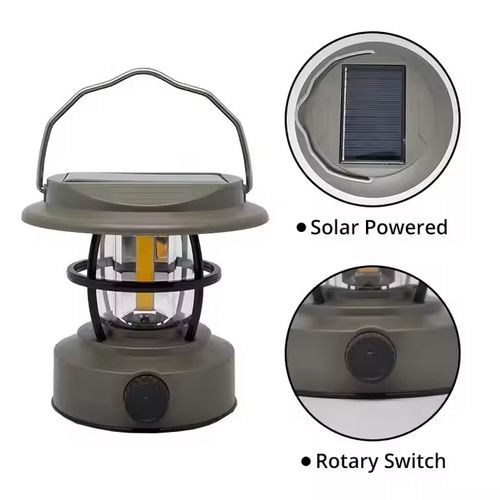 Super bright  3W Solar COB  LED  Camping lantern 