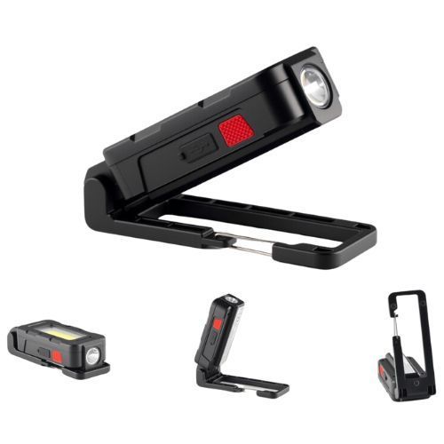 Rotatable LED+5W COB Rechargeable Work Light with Clip