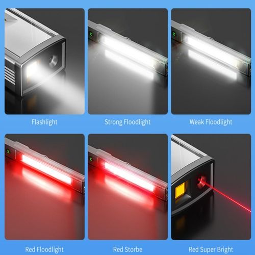 Type-C rechargeable Multi-function night light with clip and laser