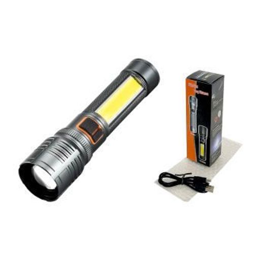  LED Rechargeable Zoom Flashlight With Hammer And Belt Cutter