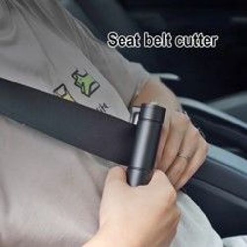  LED Rechargeable Zoom Flashlight With Hammer And Belt Cutter