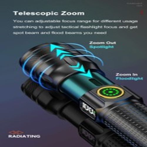  LED Rechargeable Zoom Flashlight