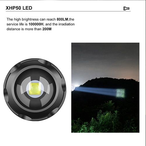  LED Rechargeable Flashlight With Clip