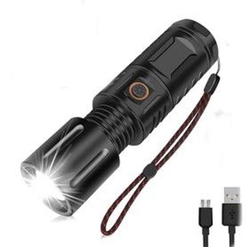  White Laser LED Rechargeable  Flashlight With Zoom