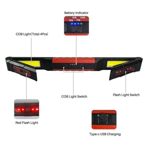 12W COB LED Foldable Engine hood work Light