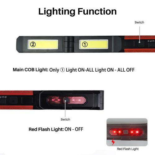 12W COB LED Foldable Engine hood work Light