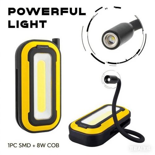Rechargeable COB LED Work Light With Pickup Tool Light