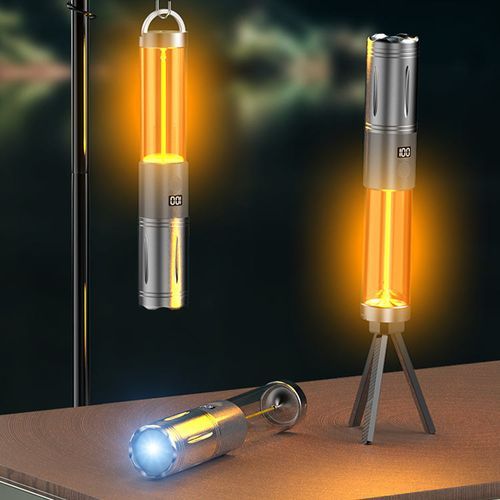 Multi-functional Type-C Rechargeable Telescopic Zoom LED Camping Light Outdoor Portable Flashlight