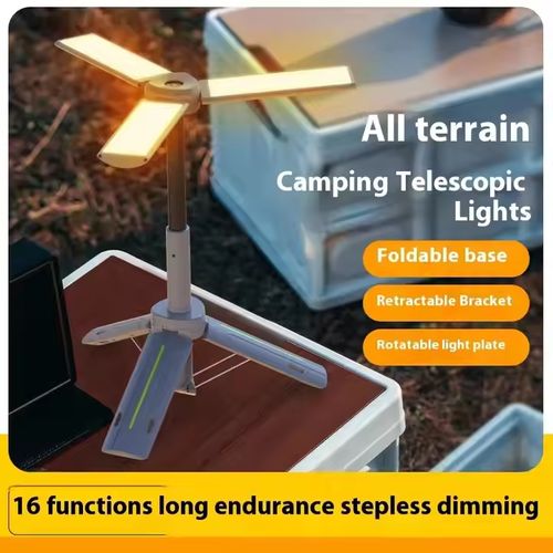 New Outdoor Multifunction 720-Degree Stepping Extendable 1 Meter Foldable LED Rechargeble Tent Campi