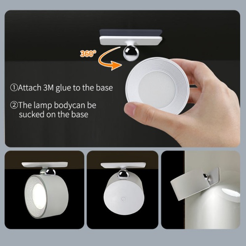 Universal magnetic rechargeable  wall lamp