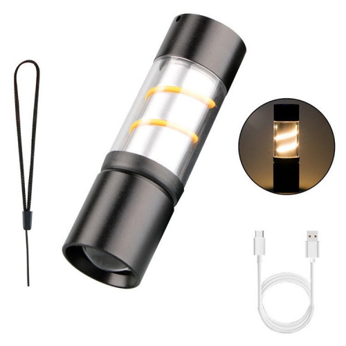 Multi-functional Type-C Rechargeable LED ZOOM Flashlight